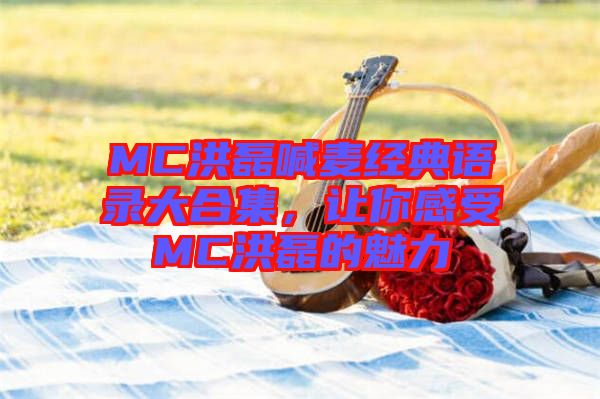 MC洪磊喊麥經典語錄大合集,讓你感受MC洪磊的魅力