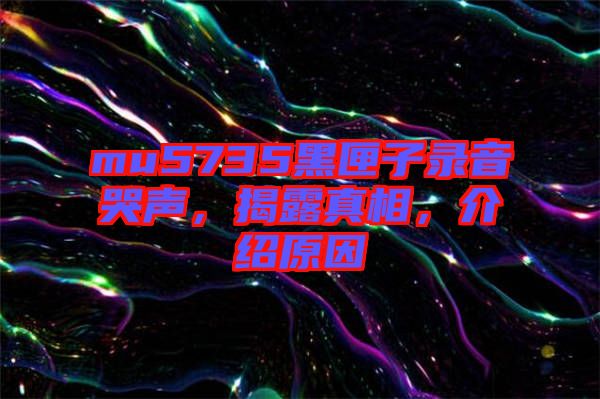 mu5735黑匣子錄音哭聲,揭露真相,介紹原因