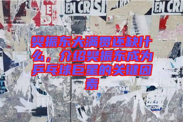 樊振東大滿貫還缺什么,介紹樊振東成為乒乓球巨星的關鍵因素