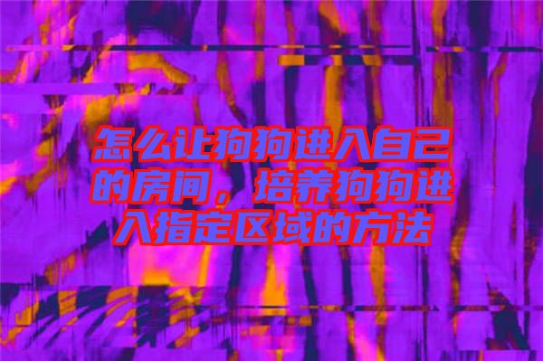 怎么讓狗狗進入自己的房間，培養狗狗進入指定區域的方法